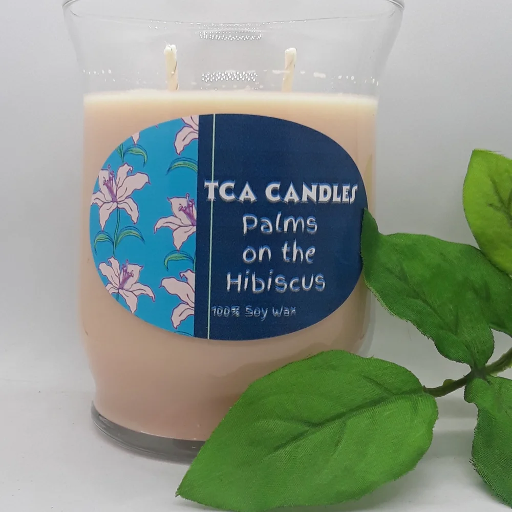 Palms on the Hibiscus Soy Candle - Peach - Picture 1 of 1